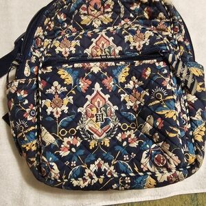 Floral Backpack - Blue and Cream